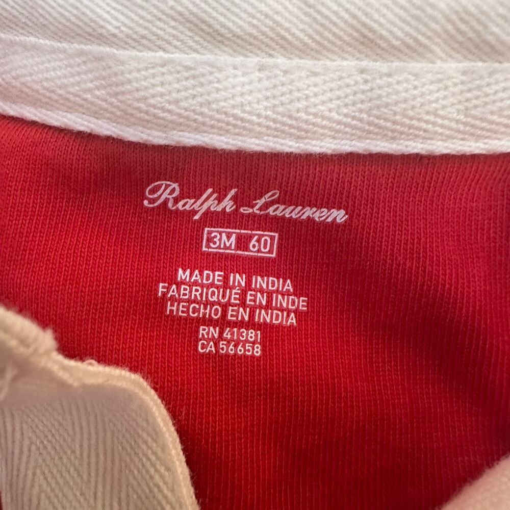 Ralph Lauren Baby Boys Romper sz 3 M Large Pony Logo Romper - Picture 7 of 8